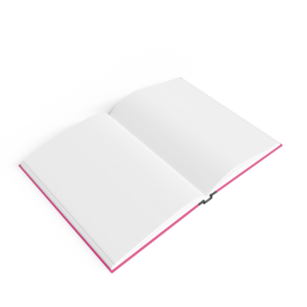 SIMON | JOURNAL & NOTEBOOK | Hardcover Blank Pages 5"x7" | Brightest Pink & White