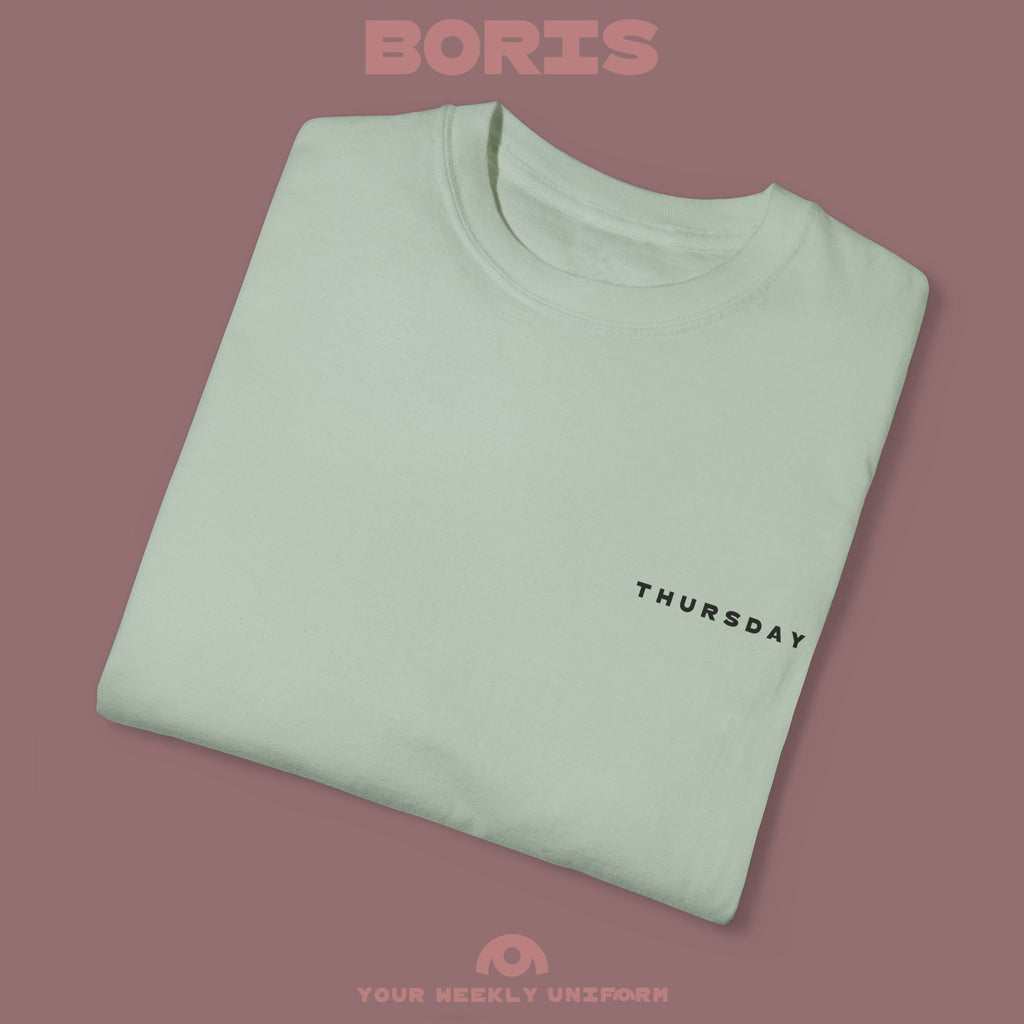 BORIS THURSDAY | CREWNECK T-SHIRT| PRINTED BLACK