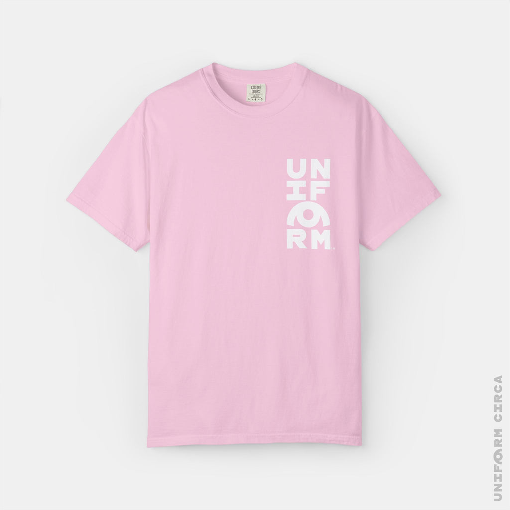 UNIFORM HALF STACK | Crewneck T-Shirt | Printed White | Bold Minimalist Print