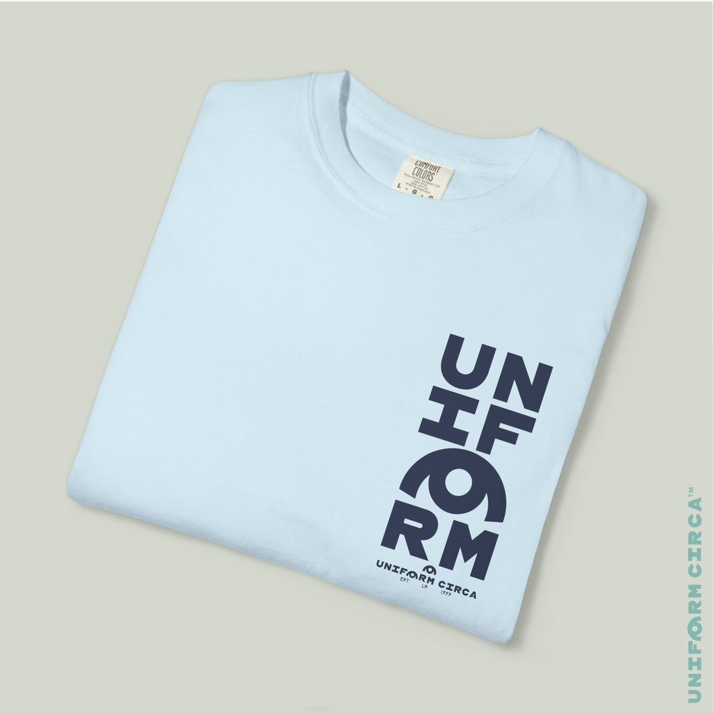 UC HALF STACK | Crewneck T-Shirt | Printed Navy