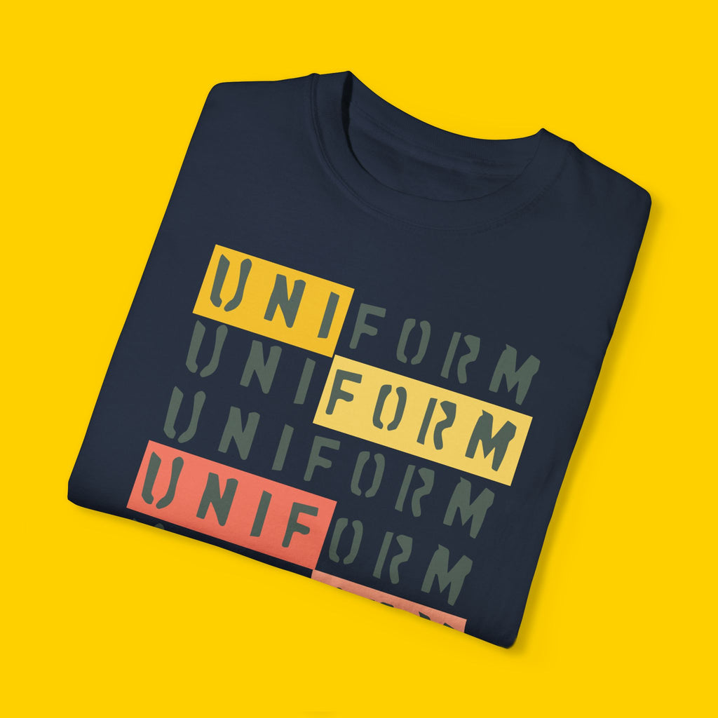 UNIFORM STACKED 1 CREWNECK T-SHIRT | Printed