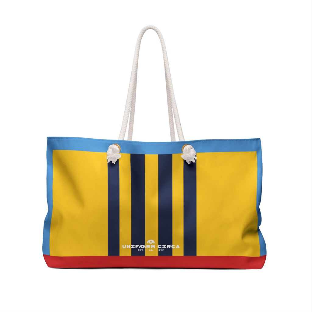 RACER MAX BAG | Yellow/Blue | Stylish Travel Tote, Gym Bag, Beach Bag, Personalized Gift, Spacious Weekend Accessories