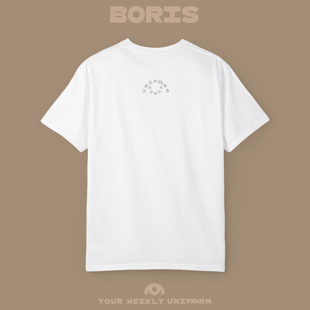 BORIS MONDAY CREWNECK T-SHIRT | PRINTED BLACK