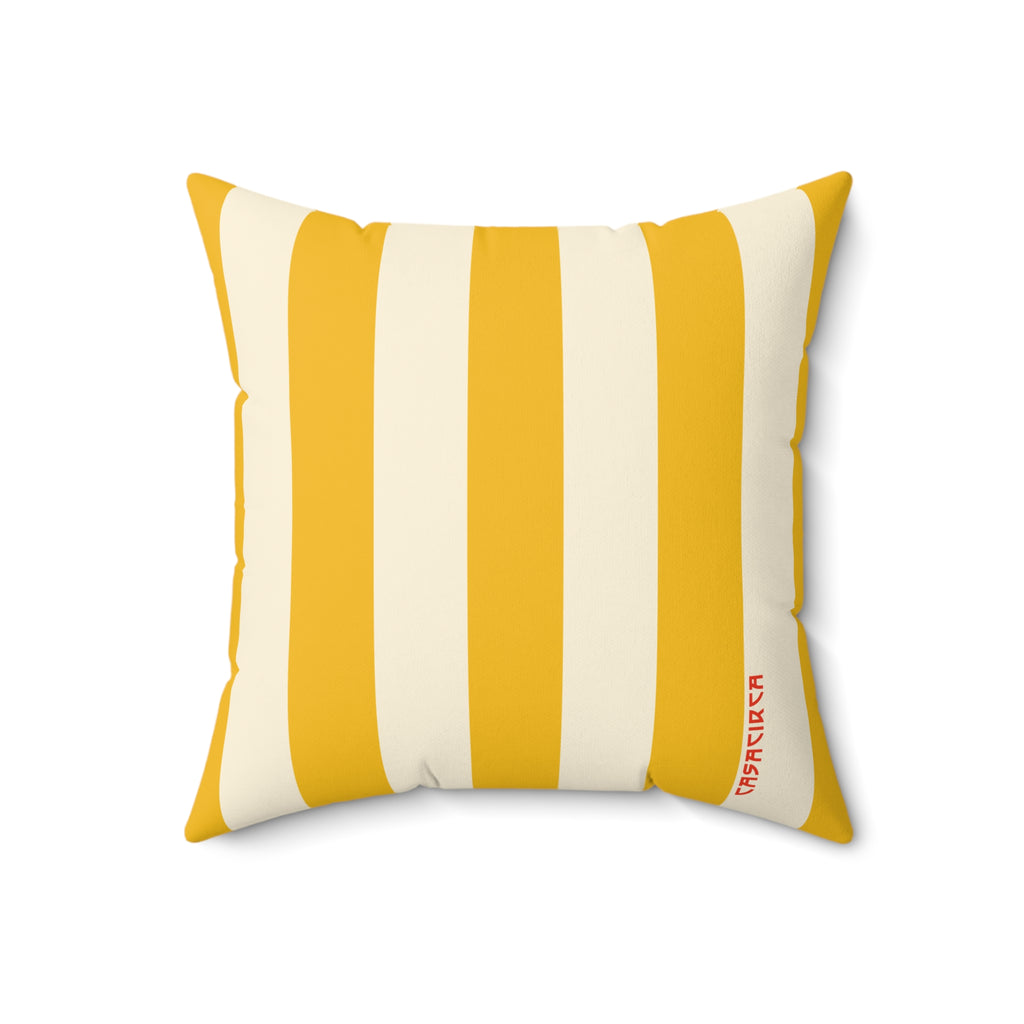CASACIRCA | RACING STRIPES PILLOW | GOLDENROD YELLOW/CREAM | Stylish Faux Suede Pillow - Stripes, Home Decor, Cozy Living Room, Gift Idea, Nautical Theme, Interior Design Accents