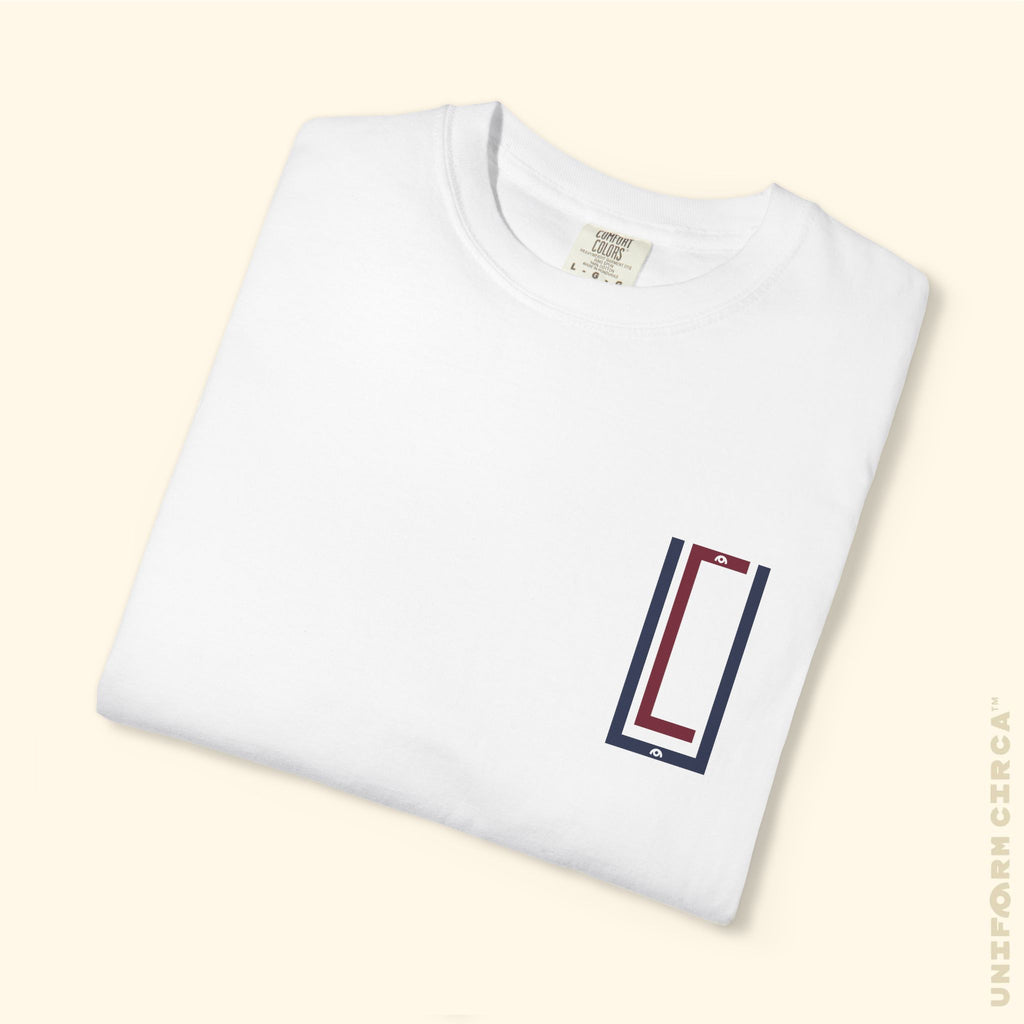 UC MONOGRAM CREWNECK | Printed NAVY/BURGUNDY | Unisex Garment-Dyed T-Shirt - Casual, Streetwear, Comfortable, Graphic Design, Gift for All Occasions