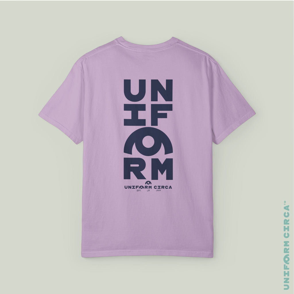 UC HALF STACK | Crewneck T-Shirt | Printed Navy