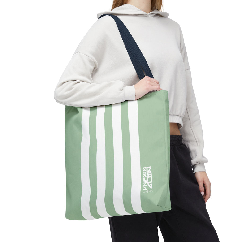 RACER JR. BAG | CUCUMBER/WHITE | Stylish Minimalist Tote Bag, Eco-Friendly Shopping Bag, Chic Carryall, Reusable Tote, Fashionable Beach Bag, Trendy Everyday Essentials
