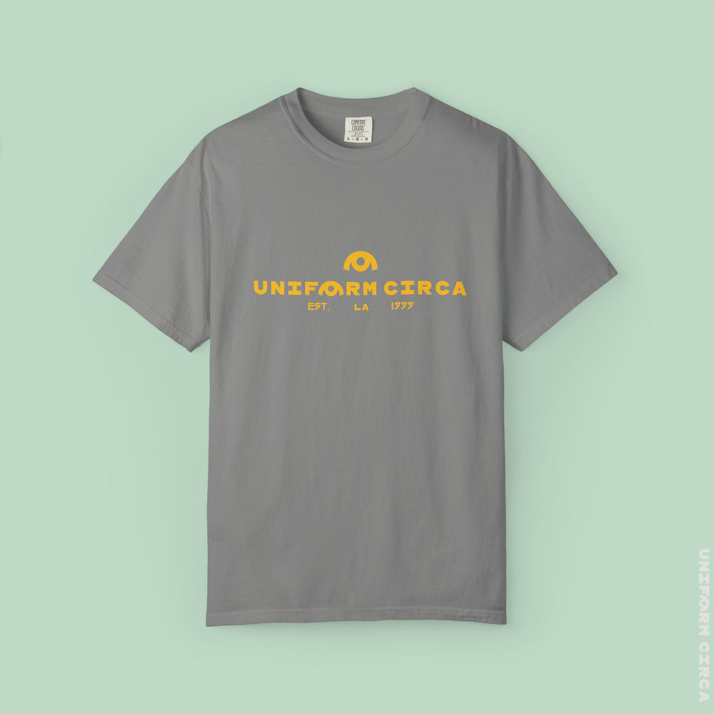 OYSTER ALL WORDMARK  | CREWNECK T-SHIRT | PRINTED YELLOW | Bold Minimalist Design