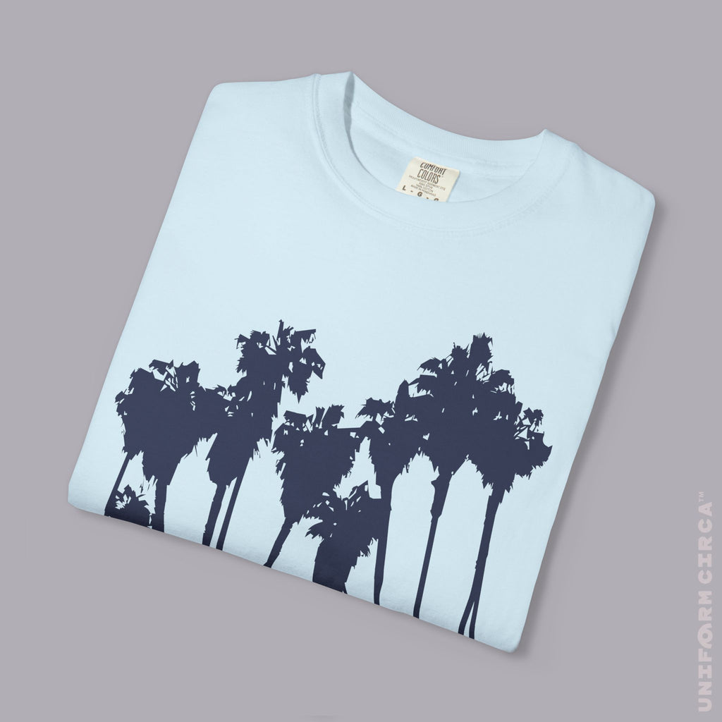 PALMS NAVY CREWNECK T-SHIRT | Printed