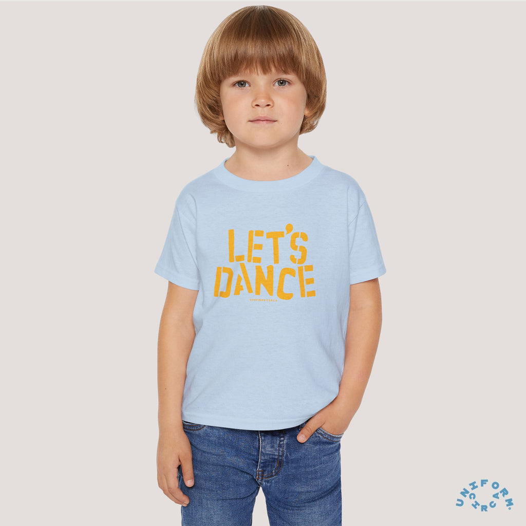 Let's Dance Toddler T-Shirt - Fun Cotton Tee for Kids (Printed Yellow)