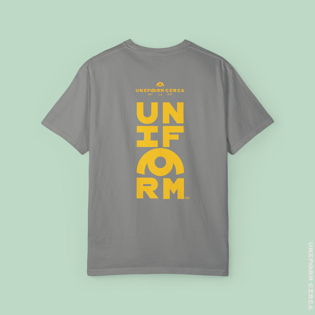 OYSTER ALL WORDMARK  | CREWNECK T-SHIRT | PRINTED YELLOW | Bold Minimalist Design