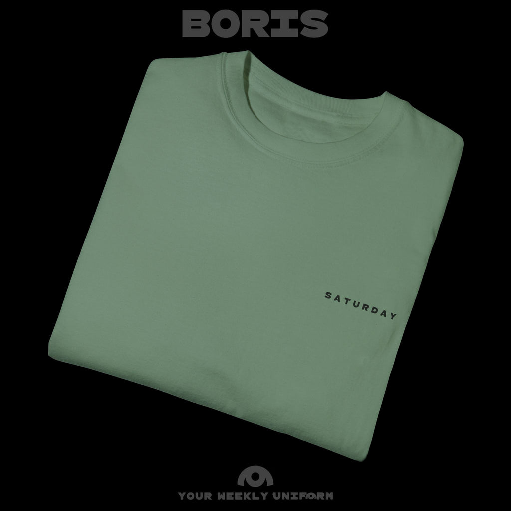BORIS SATURDAY | CREWNECK T-SHIRT | PRINTED BLACK
