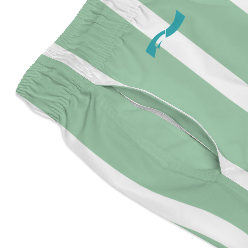 CASITA | SWIM TRUNKS | Striped Mint/White | Printed