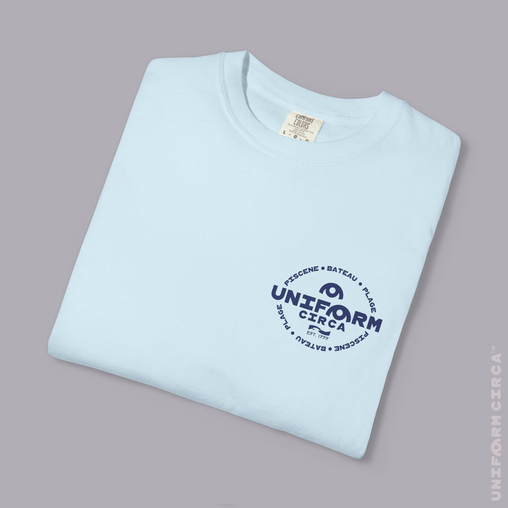 Copy of UC AQUA BADGE | NAVY & DOVE GREY | CREWNECK T-SHIRT | Printed