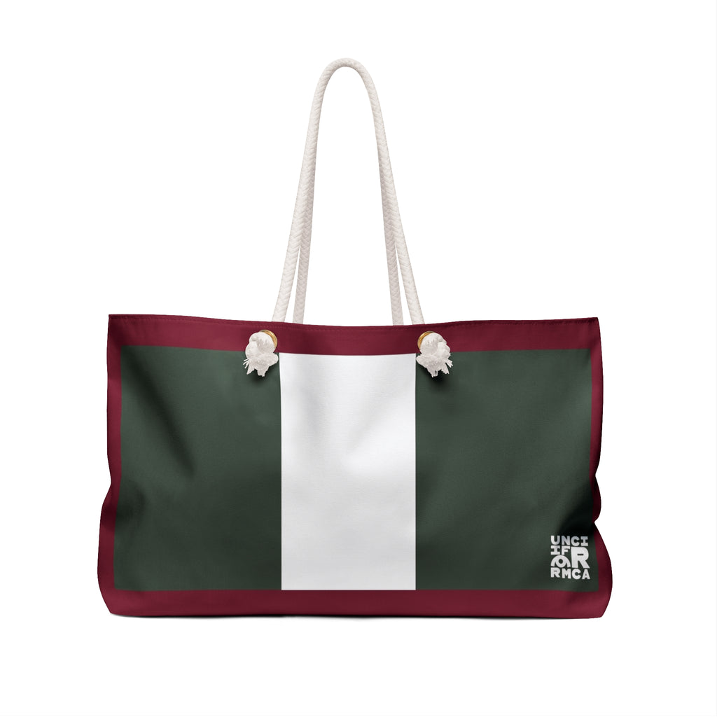THE MAX BAG | Deep Green/Burgundy Weekender Bag - Stylish Travel Tote, Gym Bag, Beach Bag, Personalized Gift, Spacious Weekend Accessories