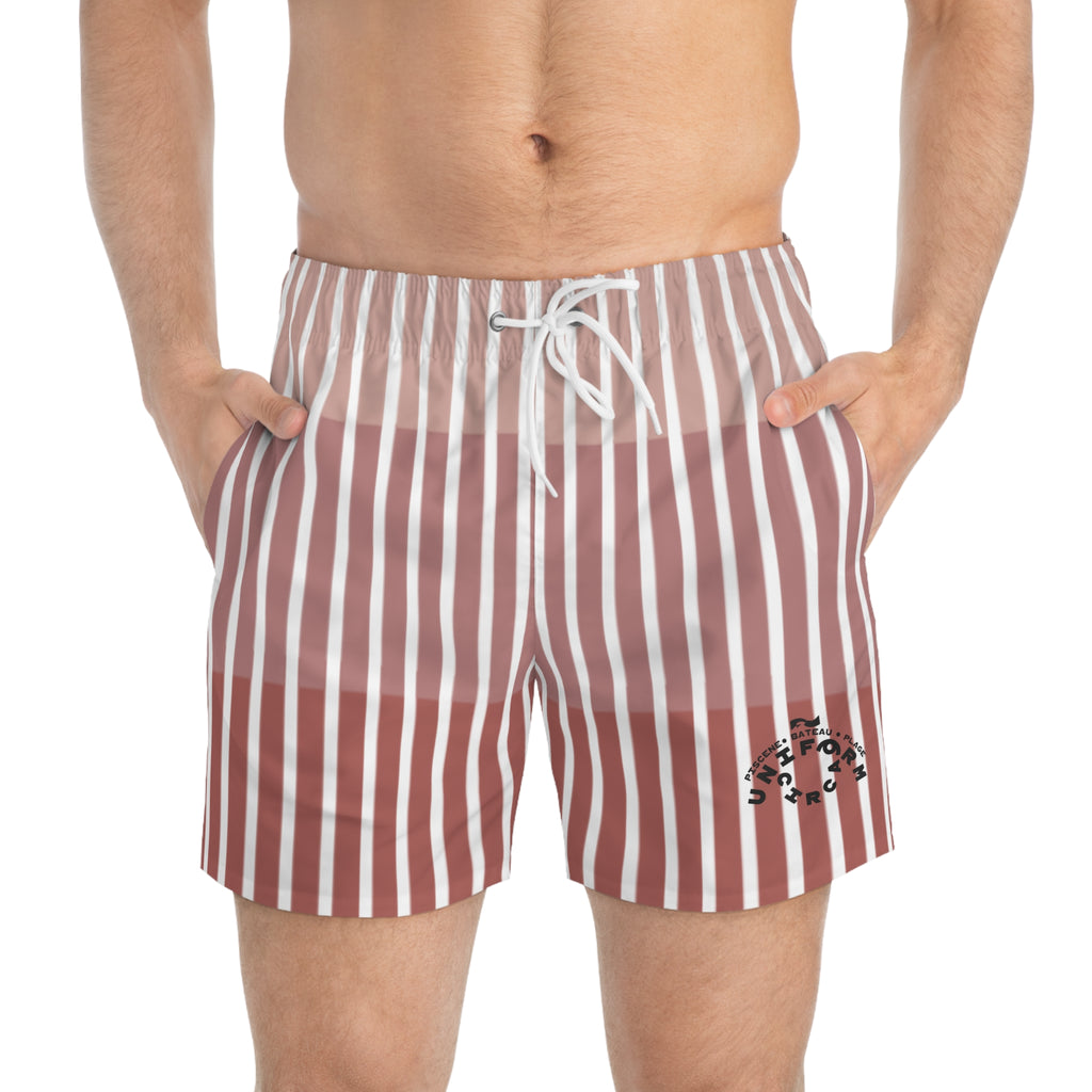 FADER SWIM TRUNKS | Striped Blush/White | Printed
