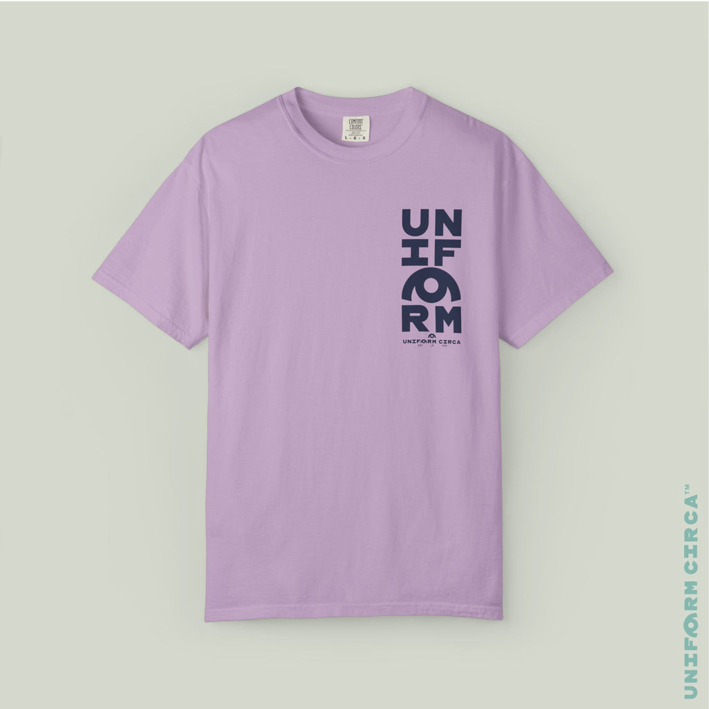UC HALF STACK | Crewneck T-Shirt | Printed Navy
