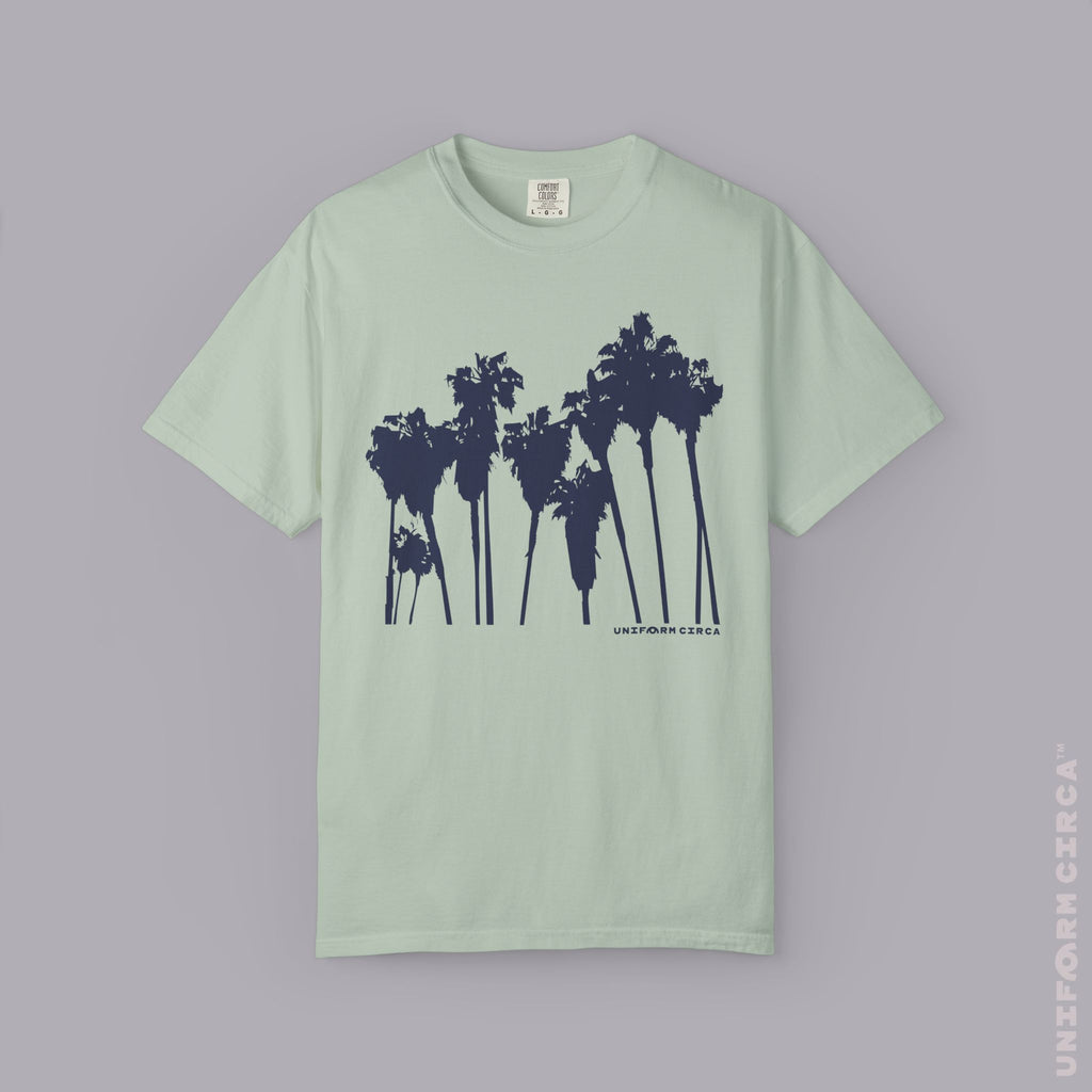 PALMS NAVY CREWNECK T-SHIRT | Printed
