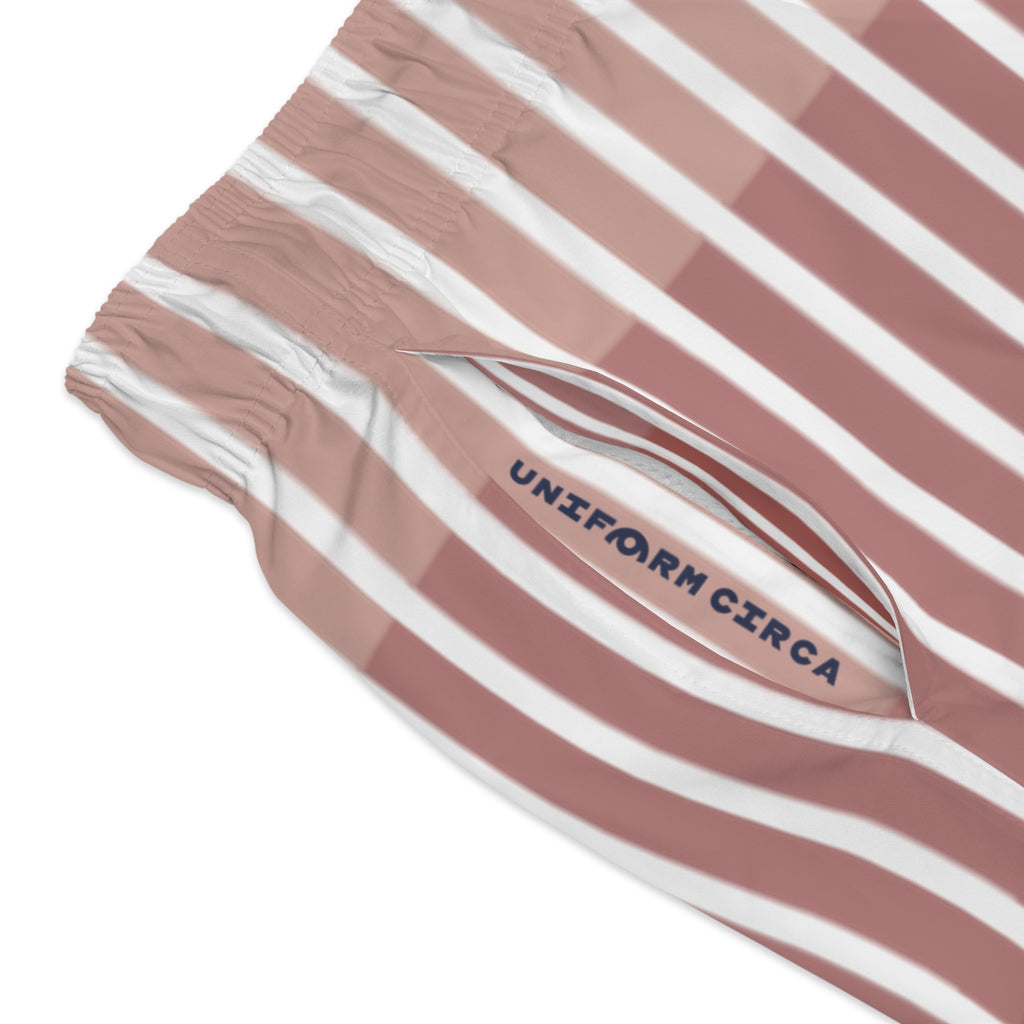 FADER SWIM TRUNKS | Striped Blush/White | Printed