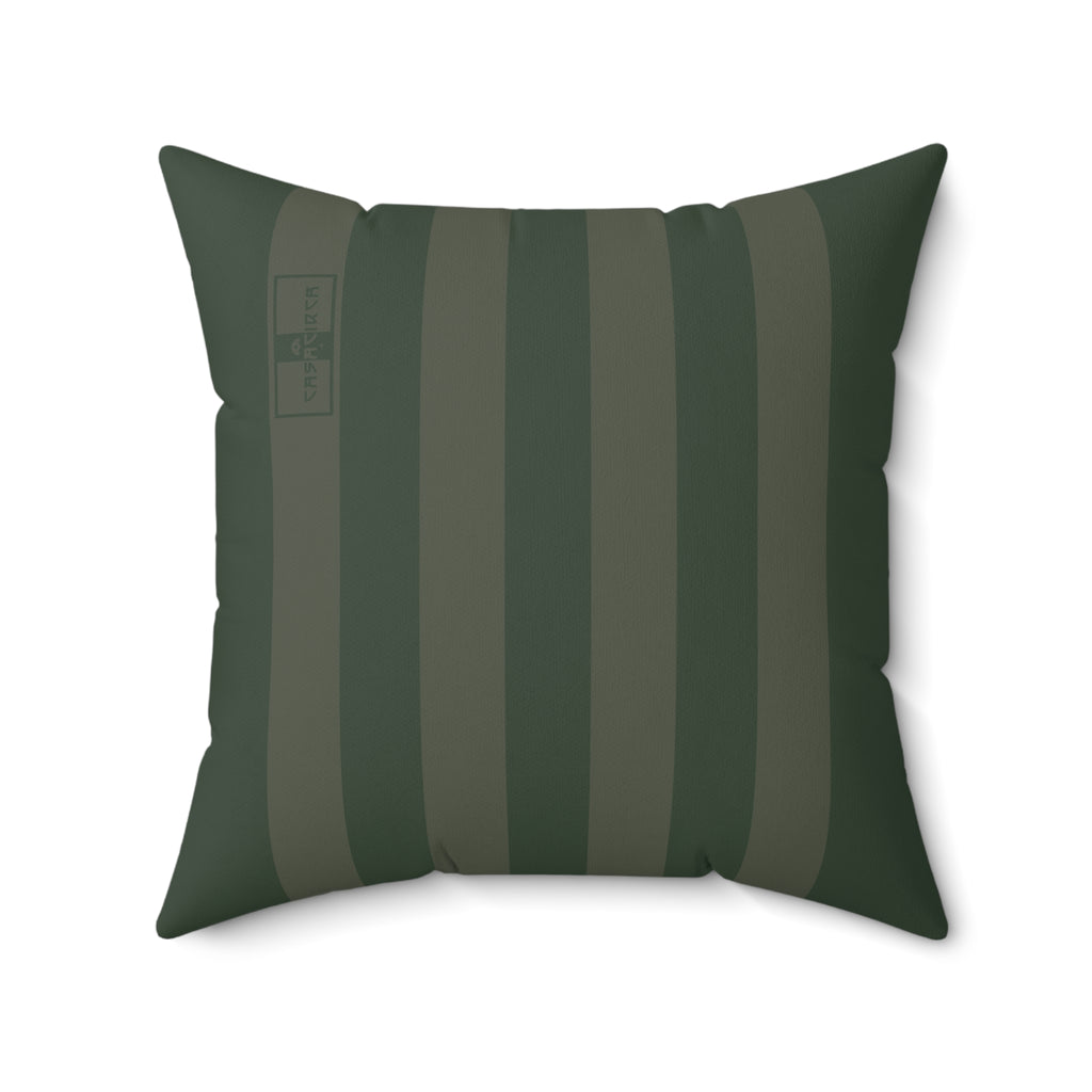 CASACIRCA | RACING STRIPES PILLOW | FOREST/OLIVE | Stylish Faux Suede Pillow - Home Decor, Cozy Living Room, Gift Idea, Nautical Theme, Interior Design Accents