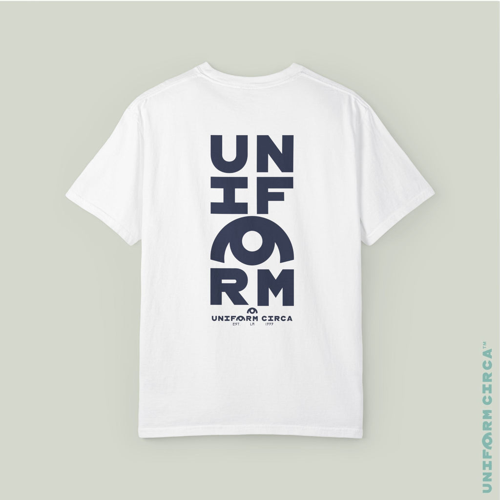 UC HALF STACK | Crewneck T-Shirt | Printed Navy