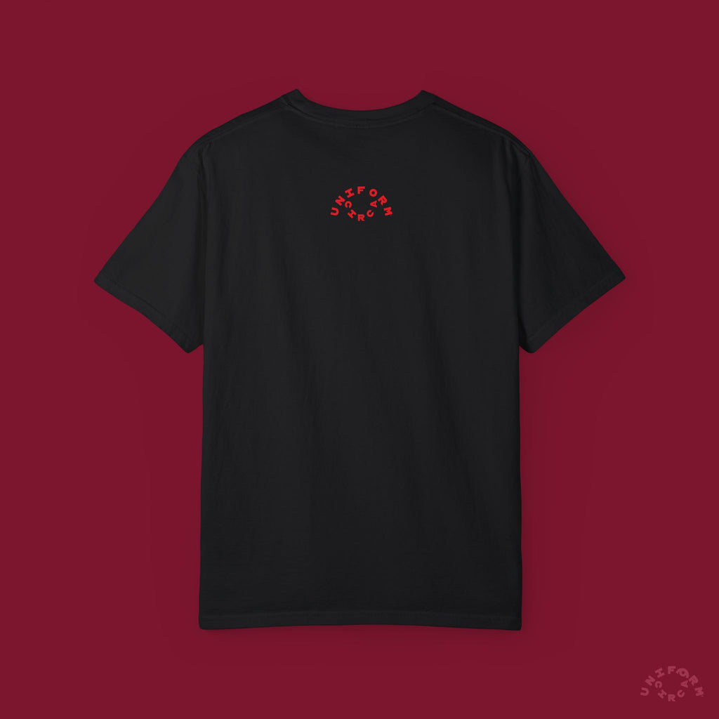 HEART WORK Crewneck T-Shirt | Printed Red