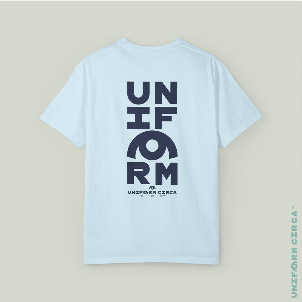 UC HALF STACK | Crewneck T-Shirt | Printed Navy