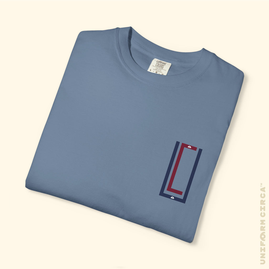 UC MONOGRAM CREWNECK | Printed NAVY/BURGUNDY | Unisex Garment-Dyed T-Shirt - Casual, Streetwear, Comfortable, Graphic Design, Gift for All Occasions