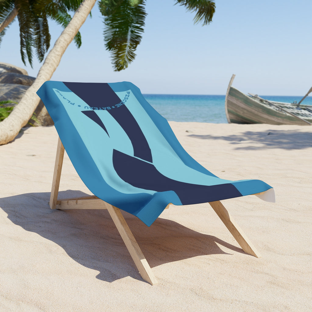 ALL WATER TRI-BLUE | Sunny Vibes Beach Towel - Perfect for Summer Fun and Relaxation