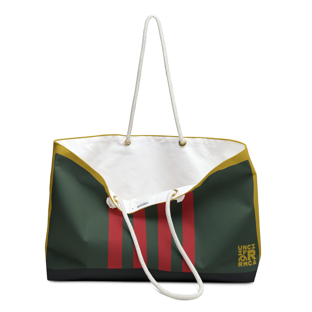 RACER MAX BAG | Forest Green/Deep Red | Stylish Travel Tote, Gym Bag, Beach Bag, Personalized Gift, Spacious Weekend Accessories