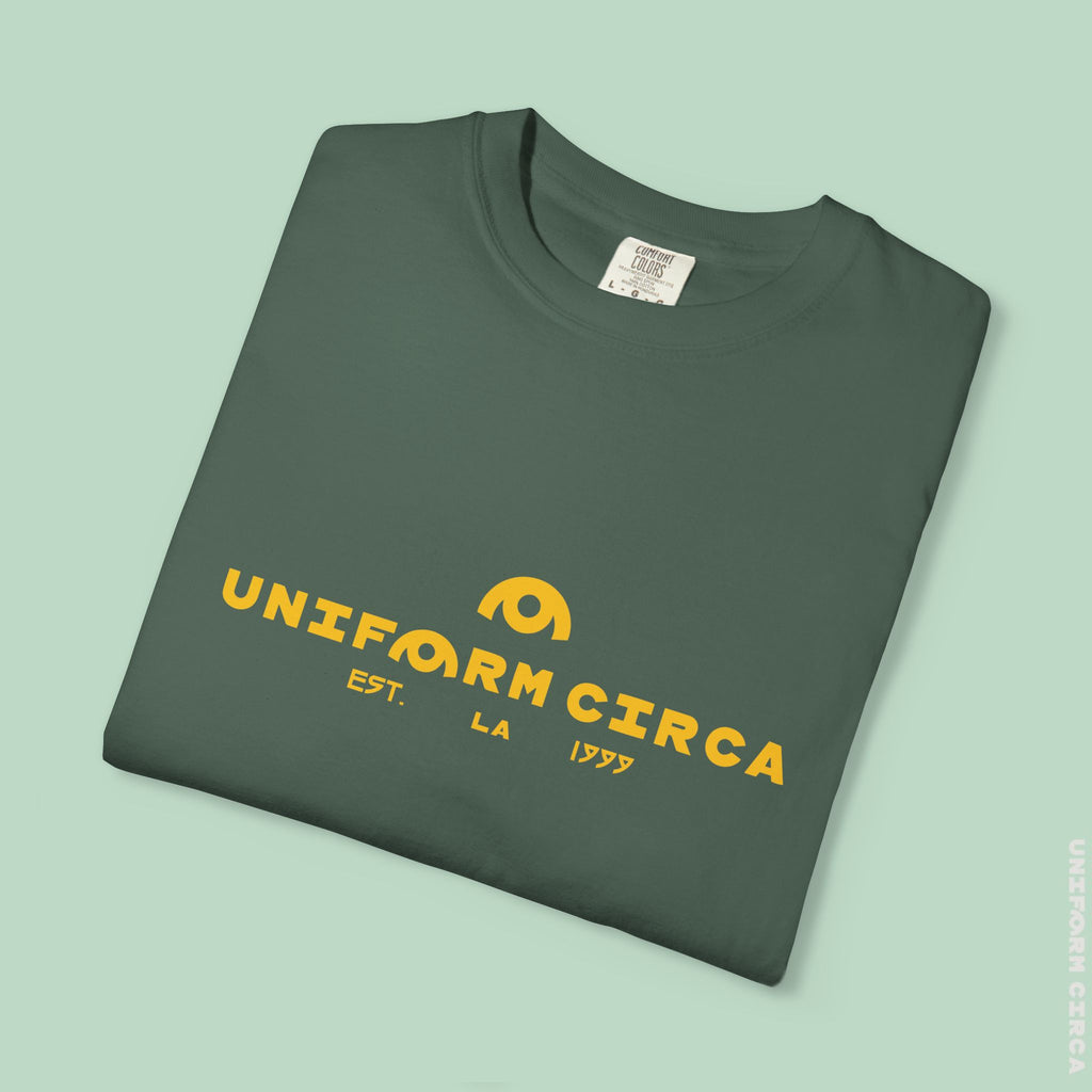 OYSTER ALL WORDMARK  | CREWNECK T-SHIRT | PRINTED YELLOW | Bold Minimalist Design