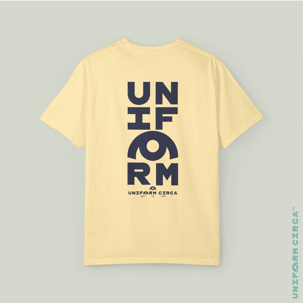 UC HALF STACK | Crewneck T-Shirt | Printed Navy