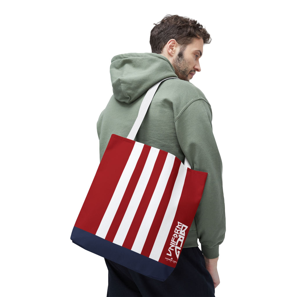 RACER JR. BAG | NAVY/WHITE/RED | Stylish Minimalist Tote Bag, Eco-Friendly Shopping Bag, Chic Carryall, Reusable Tote, Fashionable Beach Bag, Trendy Everyday Essentials