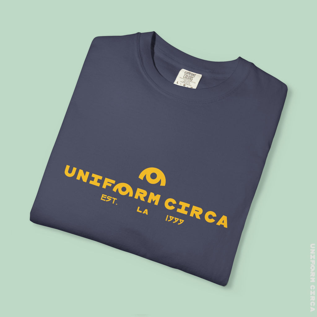 OYSTER ALL WORDMARK  | CREWNECK T-SHIRT | PRINTED YELLOW | Bold Minimalist Design