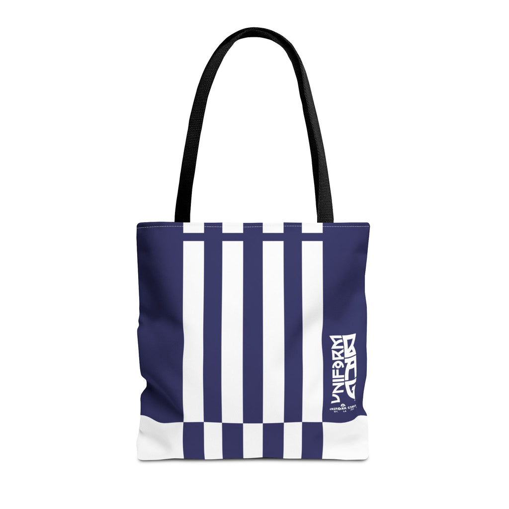 RACER JR. ECHO BAG | NAVY/WHITE | Stylish Minimalist Tote Bag, Eco-Friendly Shopping Bag, Chic Carryall, Reusable Tote, Fashionable Beach Bag, Trendy Everyday Essentials
