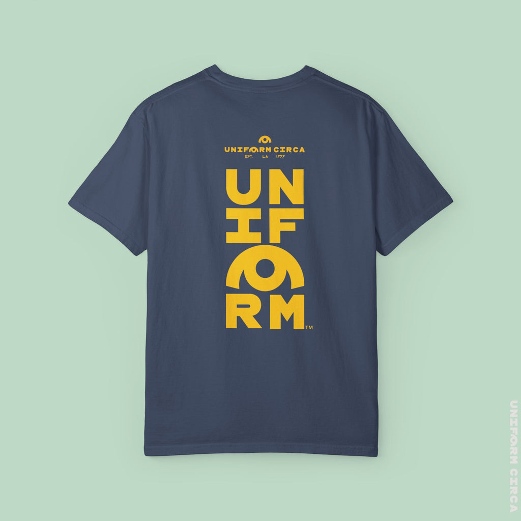 OYSTER ALL WORDMARK  | CREWNECK T-SHIRT | PRINTED YELLOW | Bold Minimalist Design