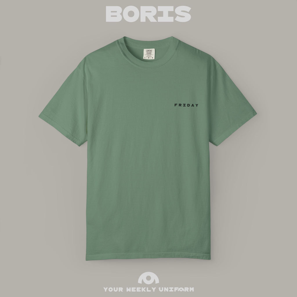 BORIS FRIDAY | CREWNECK T-SHIRT | PRINTED BLACK