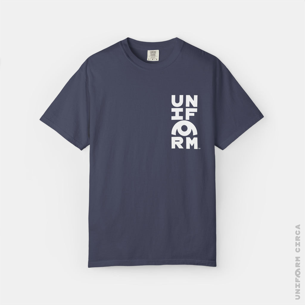 UNIFORM HALF STACK | Crewneck T-Shirt | Printed White | Bold Minimalist Print