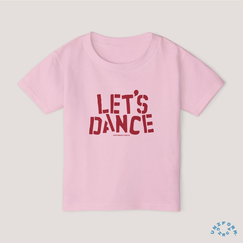 Let's Dance Toddler T-Shirt - Fun Cotton Tee for Kids (Printed Red)