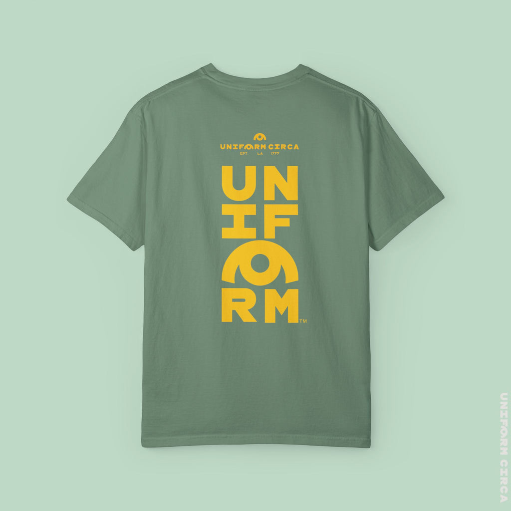 OYSTER ALL WORDMARK  | CREWNECK T-SHIRT | PRINTED YELLOW | Bold Minimalist Design
