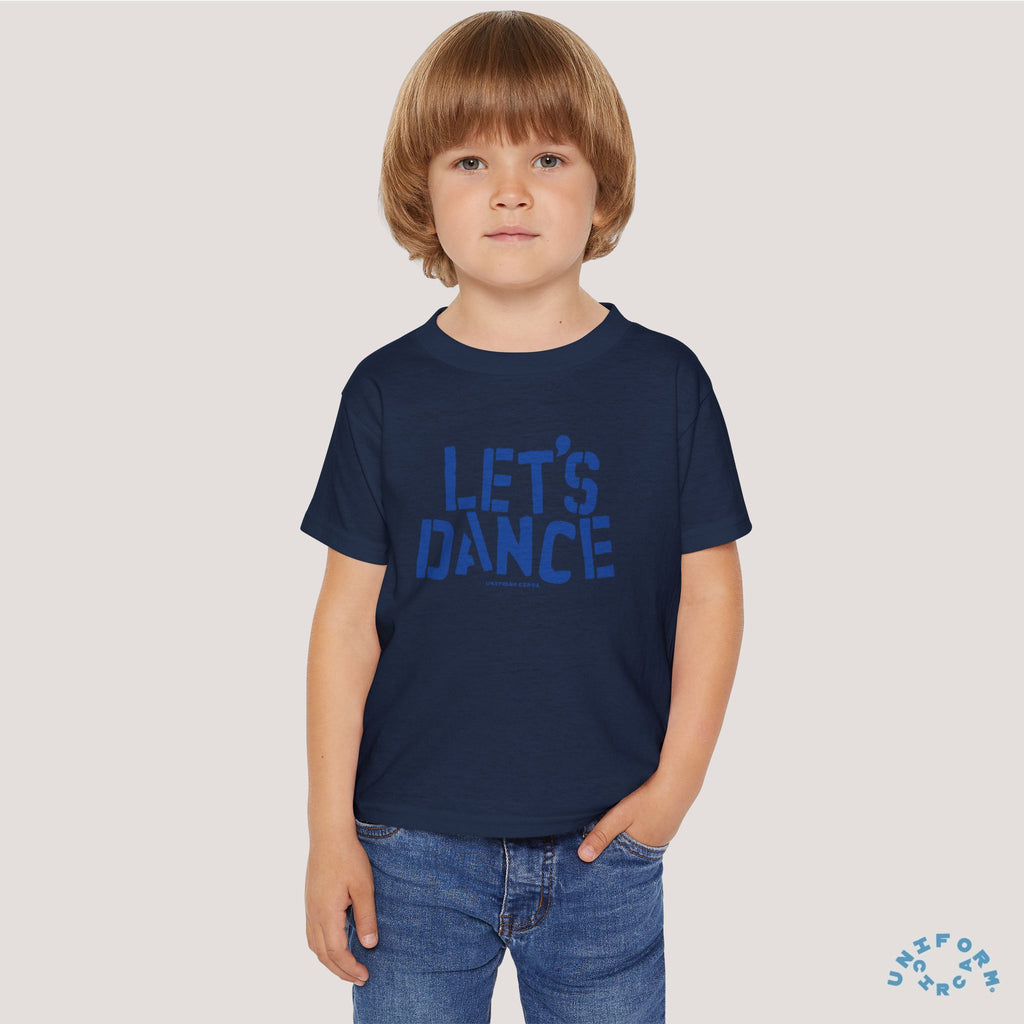 Let's Dance Toddler T-Shirt - Fun Cotton Tee for Kids (Printed Blue)