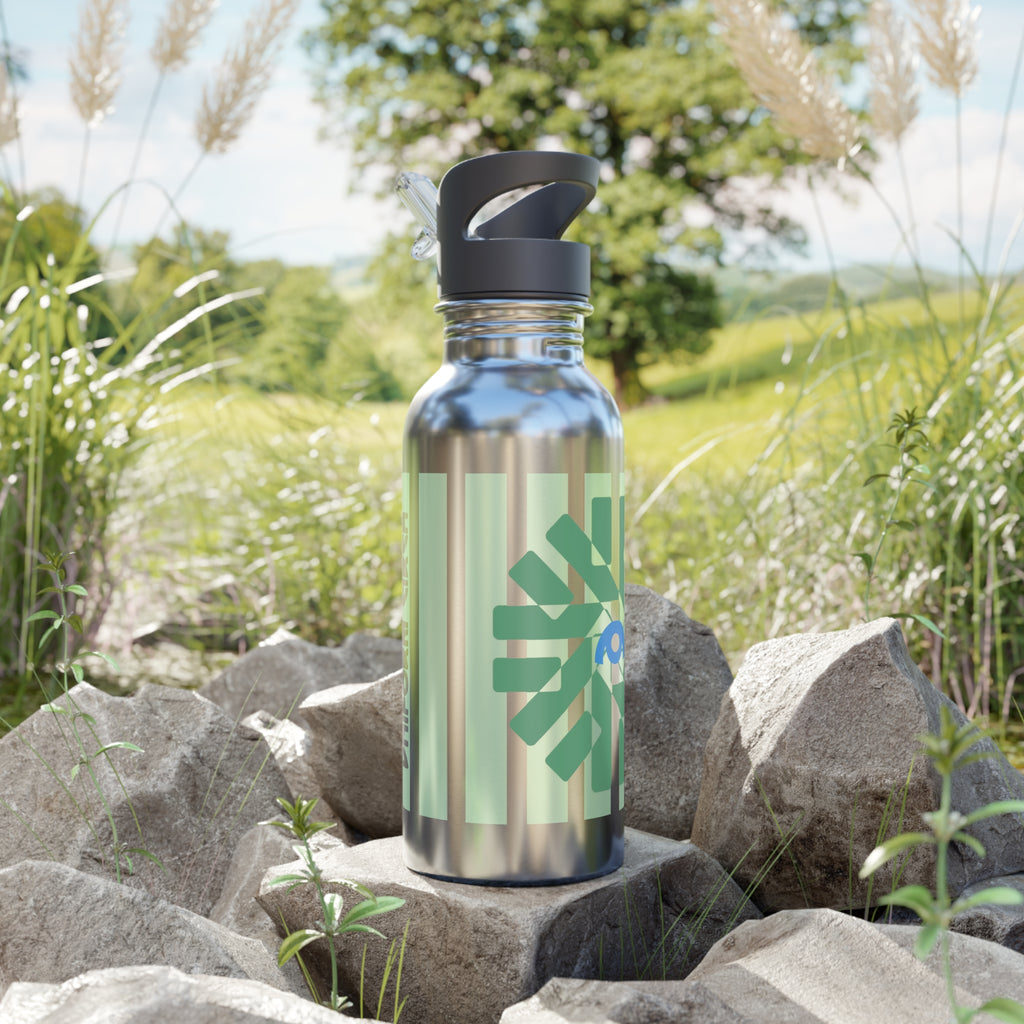 UNIFORM GREEN BURST | BPA FREE, Eco-Friendly 20oz Stainless Steel Water Bottle with Straw