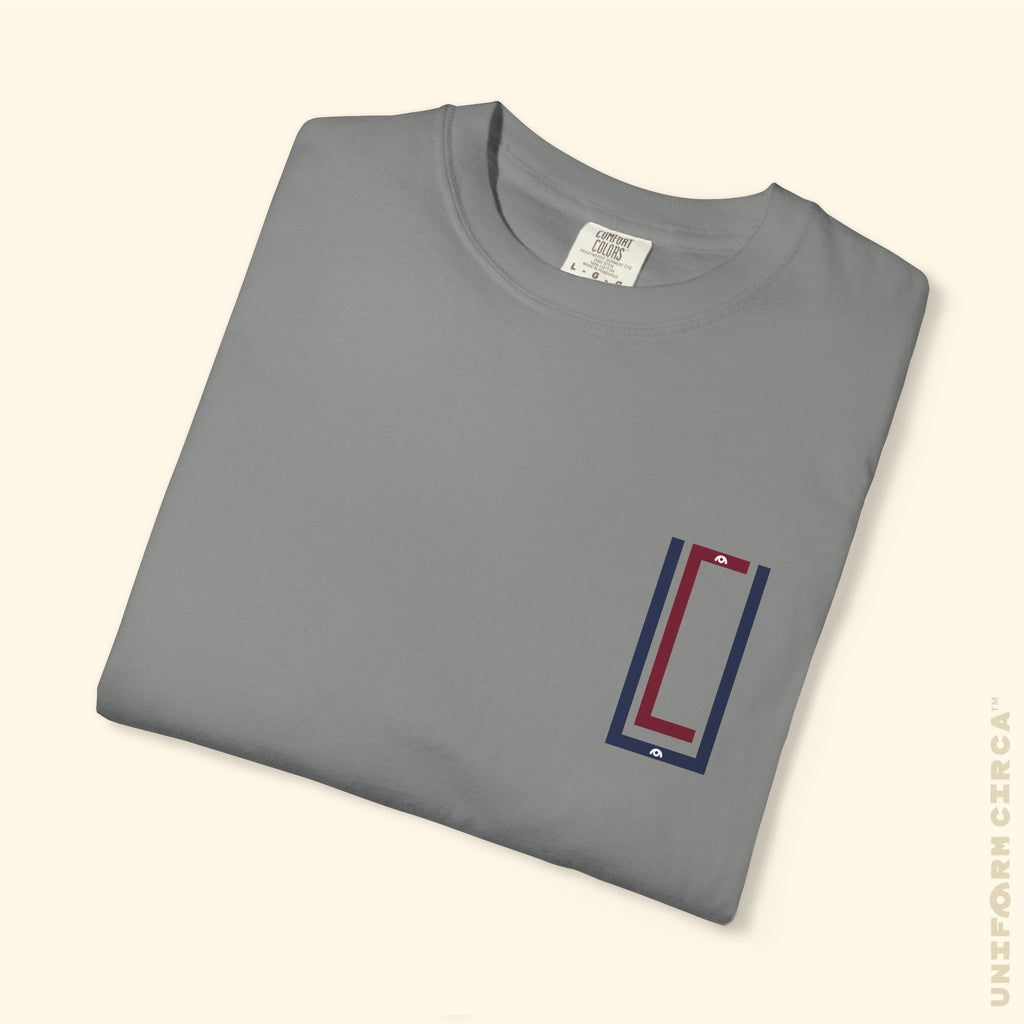 UC MONOGRAM CREWNECK | Printed NAVY/BURGUNDY | Unisex Garment-Dyed T-Shirt - Casual, Streetwear, Comfortable, Graphic Design, Gift for All Occasions
