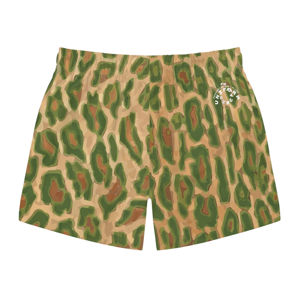 RAIN FOREST GREEN LEOPARD SWIM TRUNKS | Printed