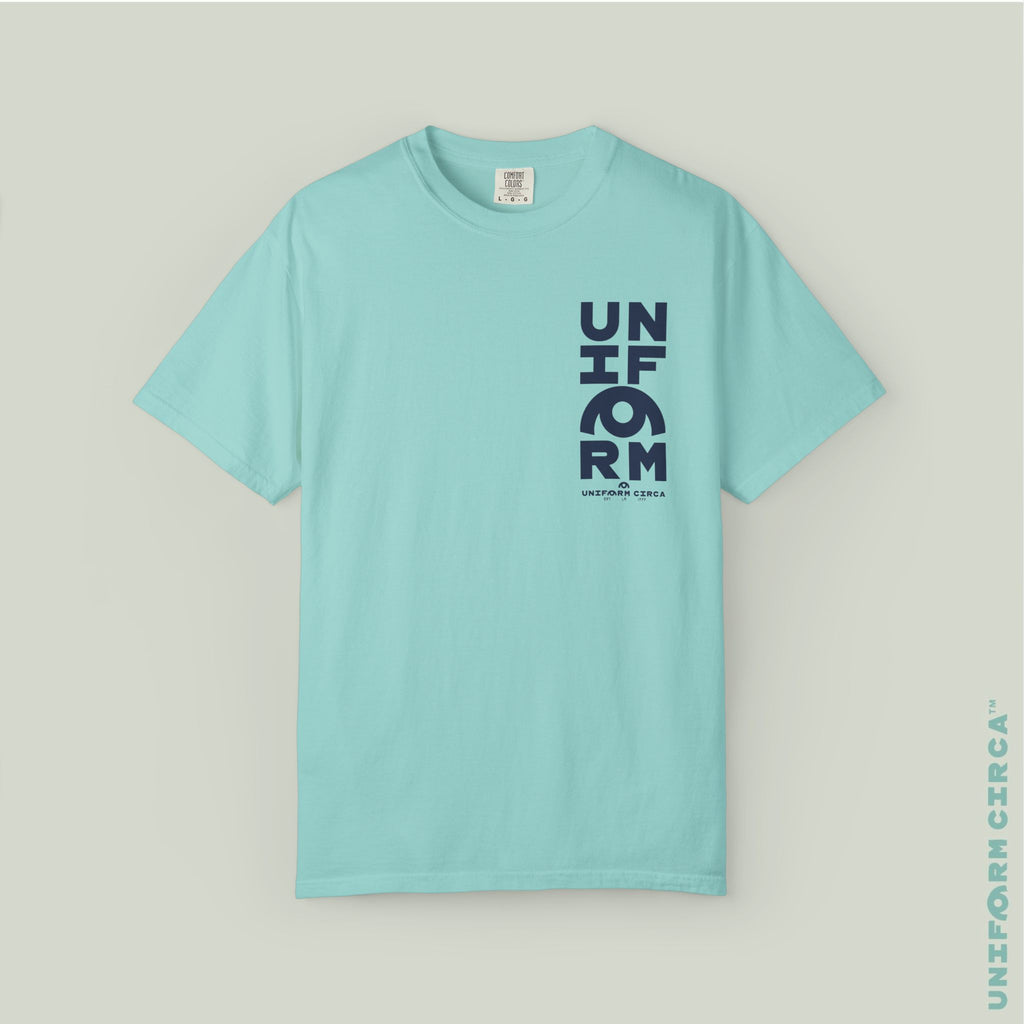 UC HALF STACK | Crewneck T-Shirt | Printed Navy