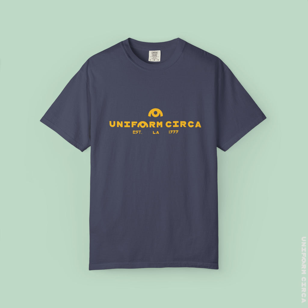 OYSTER ALL WORDMARK  | CREWNECK T-SHIRT | PRINTED YELLOW | Bold Minimalist Design