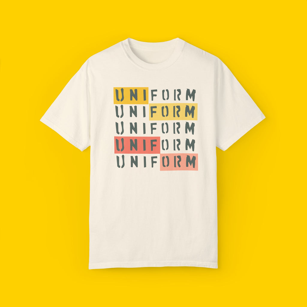 UNIFORM STACKED 1 CREWNECK T-SHIRT | Printed