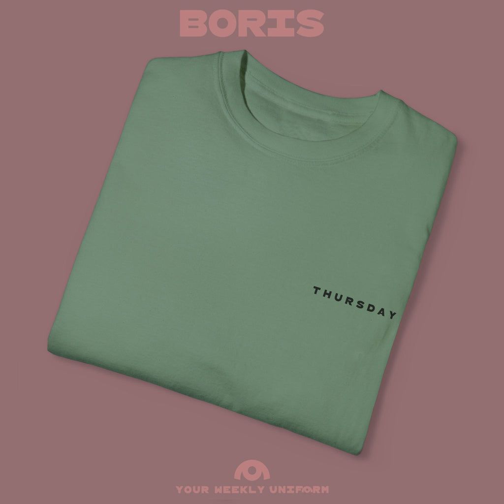 BORIS THURSDAY | CREWNECK T-SHIRT| PRINTED BLACK