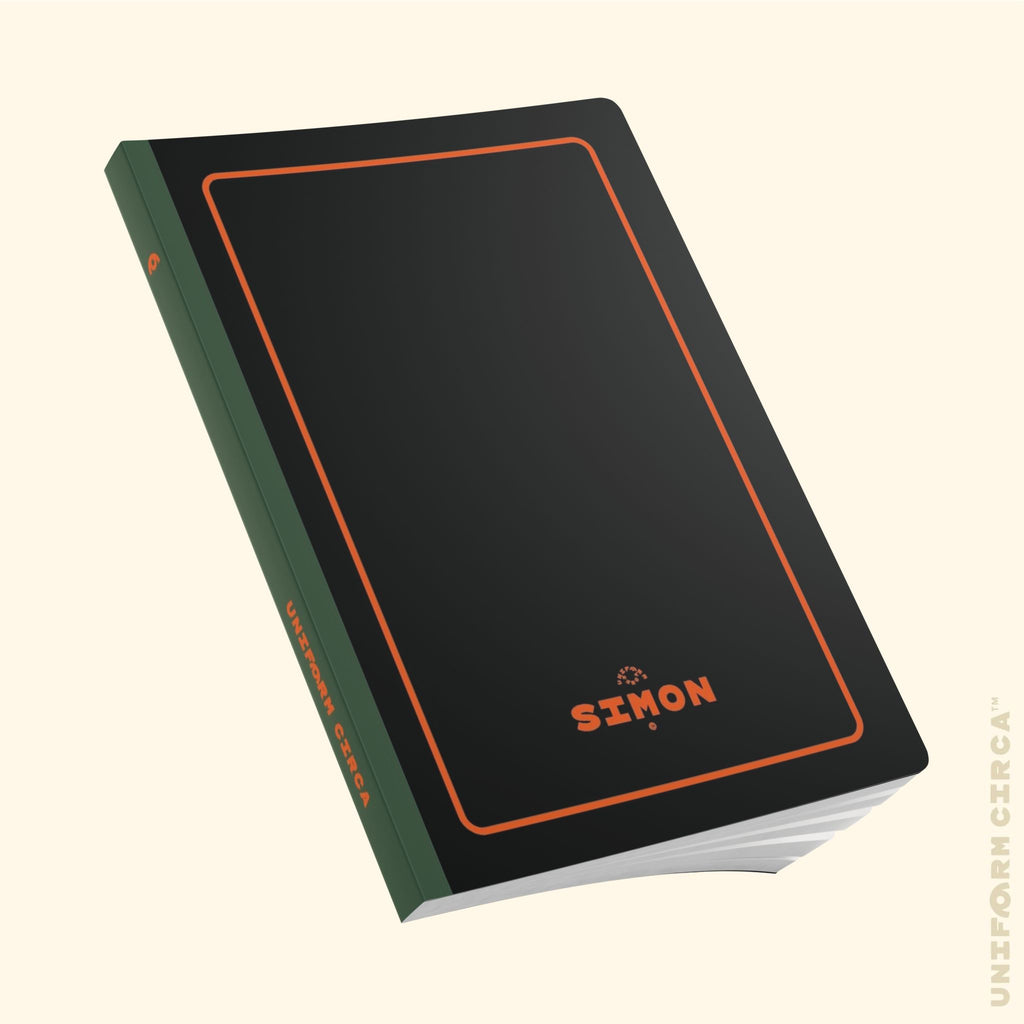 SIMON (SOFT COVER) NOTE & SKETCH JOURNAL | Black/Orange/Rolling Green