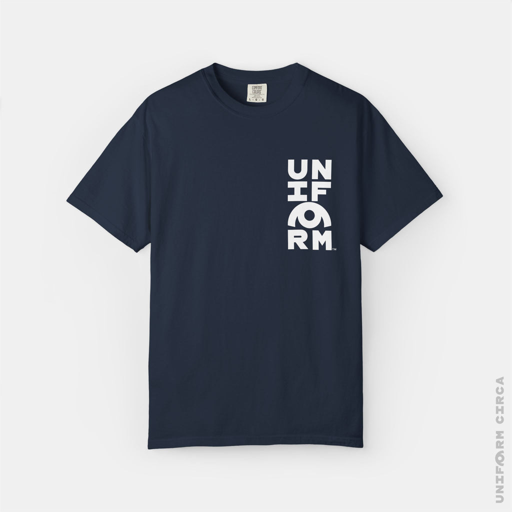 UNIFORM HALF STACK | Crewneck T-Shirt | Printed White | Bold Minimalist Print
